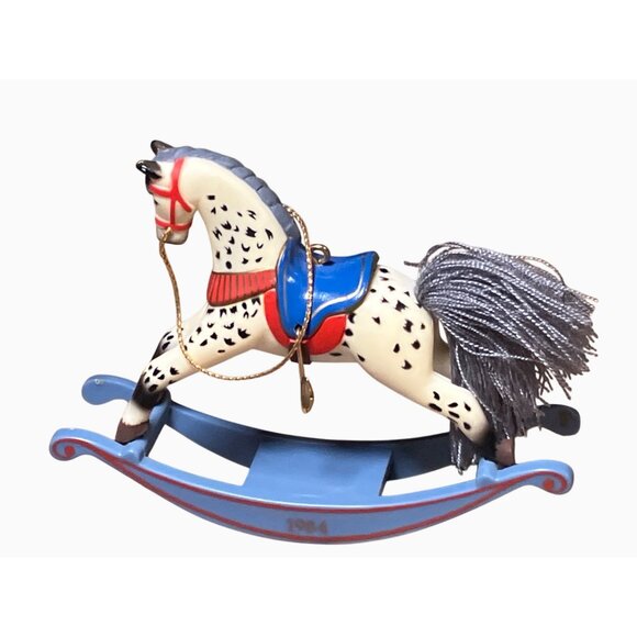 Hallmark 1984 Rocking Horse Ornament With Gold Bridle & Saddle - Picture 4 of 12